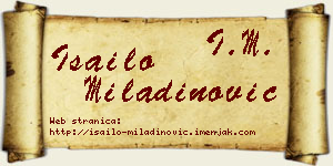 Isailo Miladinović vizit kartica